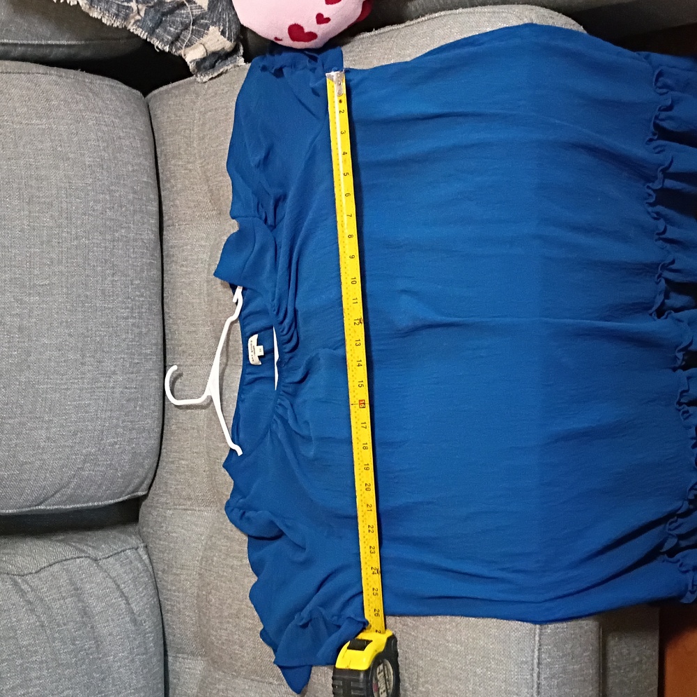 Max Studio Blue Ruffle Dress - Picture 2 of 6